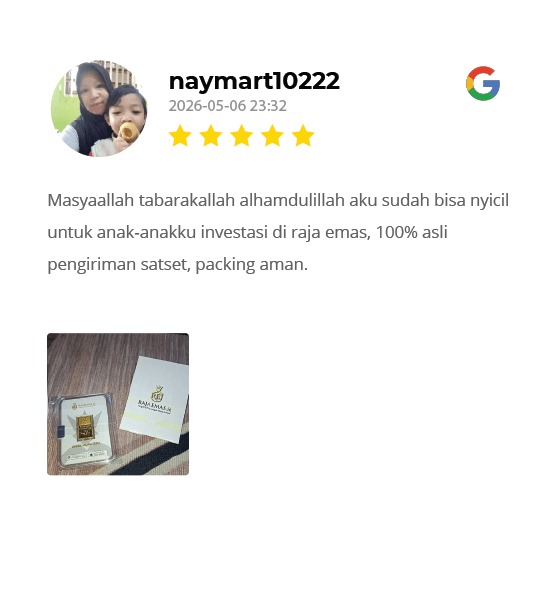 Testimoni Pelanggan Raja Emas Indonesia di WhatsApp