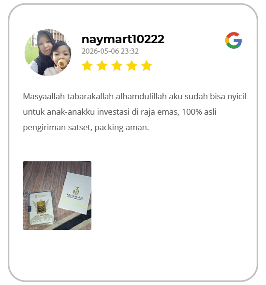Testimoni Pelanggan Raja Emas Indonesia di WhatsApp
